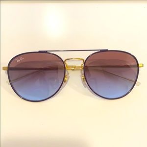 Ray Ban RB3589 Violet Purple Aviator Sunglasses